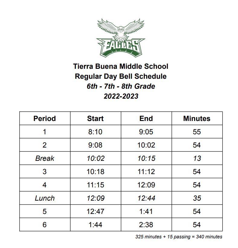 Tierra Buena School School Schedule